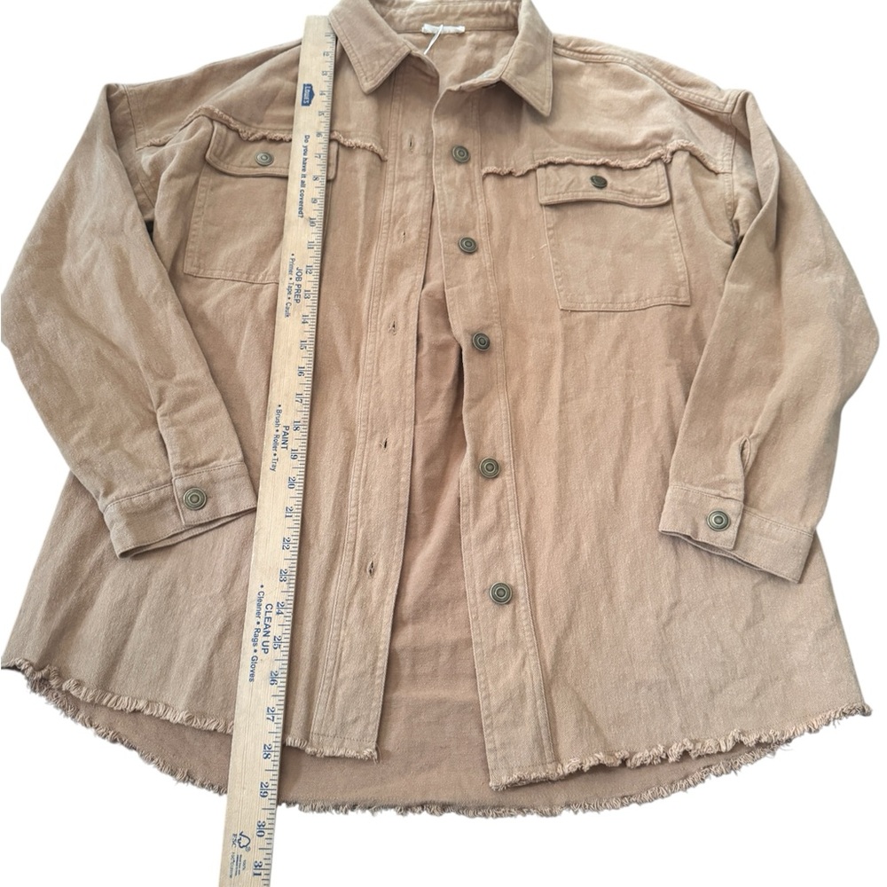 Kori Women's Utility Jacket in camel. Artsy, graphic, boho, statement, festival - Picture 7 of 10